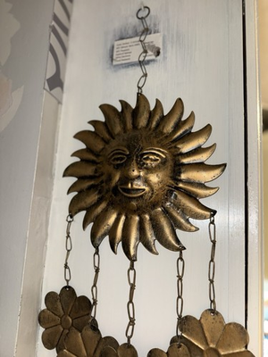 #ad Wind Chime Sun Gold Beads Stylish $35.00