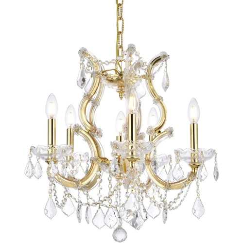 Elegant Lighting 2800D20G/RC Maria Theresa Mini Chandelier Gold - Picture 3 of 9