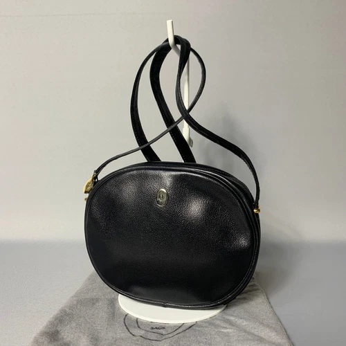 Sac à main bandoulière Christian Dior logo cuir noir authentique