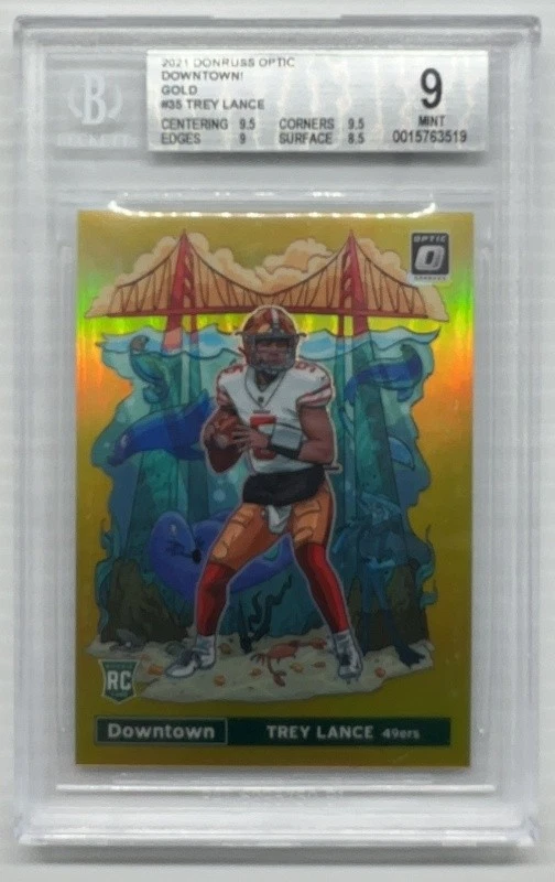 Trey Lance Panini Donruss Optic Downtown #DT35 Gold