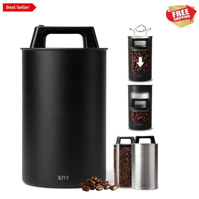 Vacuum Coffee Canister Large - Holds Full 2.2lb Bags - Stainless Steel Airtig...