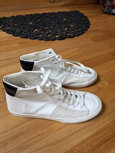 Men Zara  White High Top Leather Sneakers Size 11  EU44