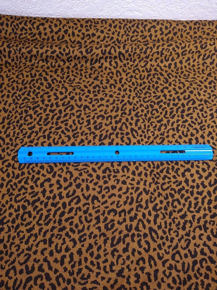 SWEATER KNIT FABRIC animal print leopard cheetah black gold 6 yards 66 wide vint - Image 4 of 4