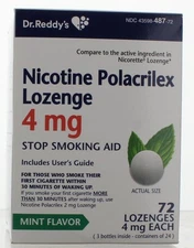 Dr. Reddy's Nicotine Polacrilex Lozenge 4 MG 72ct Mint Flavor Exp 04/2027+