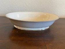 Franciscan Palomar Gray 9” Oval Vegetable Serving Bowl Silver platinum trim