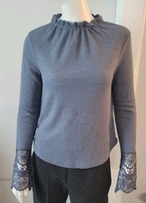 Icon Apparel Womans Sz. S Knit Top LS Lace Lo...