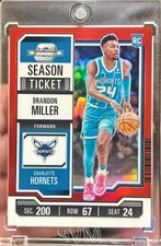 2023-24 Optic Contenders Brandon Miller Rookie Season Ticket Red Prizm #11 RC