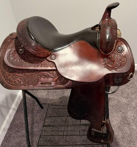 Étriers Western Circle Y Cuir Marron - Largeur 5" - Repose-pieds 2,5" - Occasion