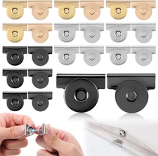 12Pair No-Sewing Seamless Magnetic Snap Buttons, Metal Magnetic Buckle Clasp Mag