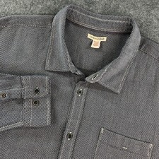 Carbon2Cobalt Mens XL Blue Textured Cotton Button Down Shirt