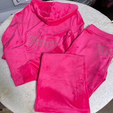 Juicy Couture y2k Vixen Pink velour rhinestone bling tracksuit size X-Large Gift