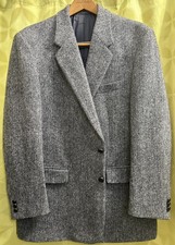 NWT 46 Long HARRIS TWEED Laxdale GREY HERRINGBONE Sport Jacket FULLY LINED