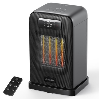 FLANUR Elektroheizung, 1500W tragbare Heizung für Zuhause mit 26cm, schwarz 