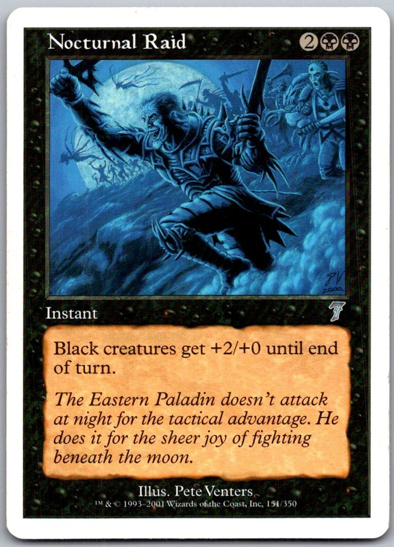 Nocturnal Raid 151 Uncommon 7th Edition Magic: The Gathering Lightly Played