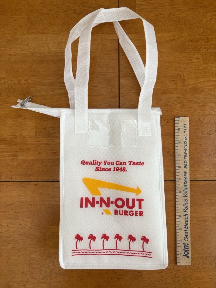 IN-N-OUT BURGER - New White Insulated Lunch Tote Bag -11 3/4” tall