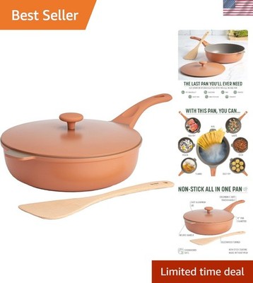 Multifunctional 11-Inch Nonstick Pan Set with Lid - Durable Cast Aluminum Design
