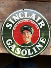 VINTAGE 1949  SINCLAIR GASOLINE PORCELAIN GAS STATION FUEL PUMP SIGN 11.75