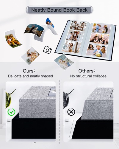 Photo Album 4x6-300 Photos Linen Cover Photo Books with 300 Horizontal Pocket... - Picture 5 of 6