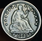 1853 Seated Liberty Half Dime 5C Arrows Ungraded Choice Silver US Coin CC27567
