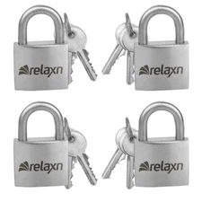 5 x Padlocks, Stainless Steel 40mm Keyed Alike Padlocks, Heavy Duty.