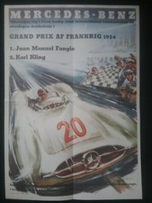 MERCEDES-BENZ TYPE W196 R POSTER : FANGIO WINS GRAND PRIX AF FRANKRIG 1954 (10)