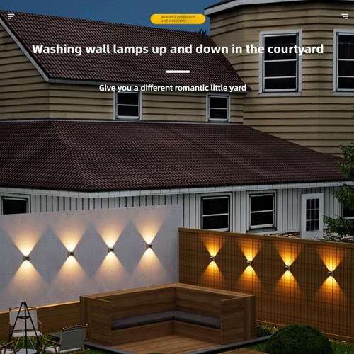 SUPER BRIGHT SOLAR POWERED DOOR FENCE WALL LIGHTS LED OUTDOOR GARDEN LAMP D4P7 - Picture 4 of 26