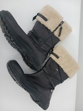 UGG Women's Boots Size 8 Boot Black Snow Zip Lacing Flat Mid-Calf