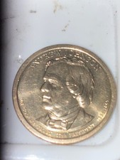 Andrew johnson 2011 $1 gold coin us very good condition 