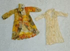 Vintage Clone Barbie 70s Orange Floral Full Lace Robes Nightwear Set