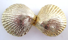 Womens 1980s Belt Buckle Clam Sea Shell Beachy Cowgirl Two Pc Fashion Stretch C