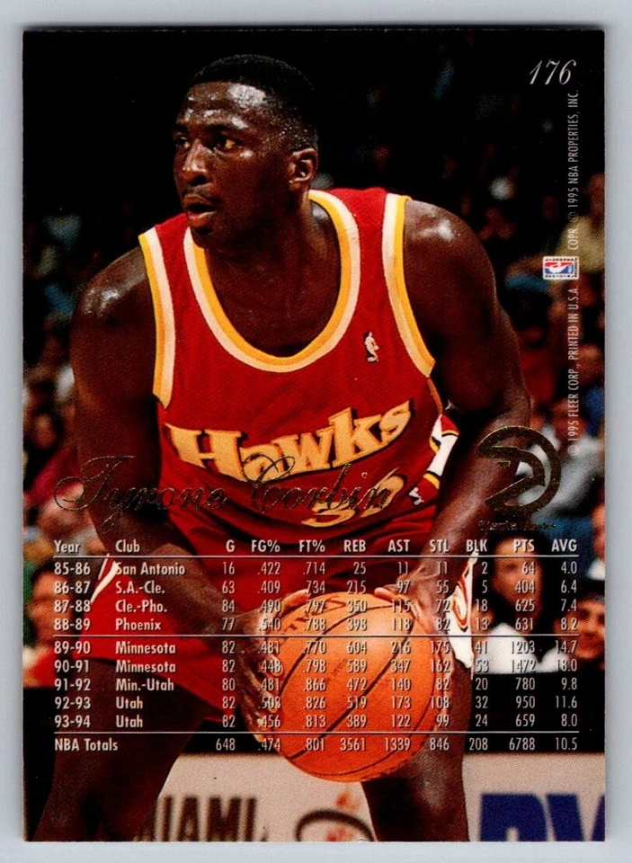 1994-95 Flair - Tyrone Corbin #176 - Image 2 of 2