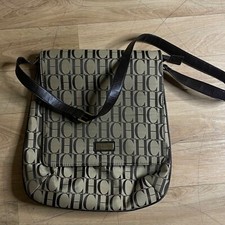 Carolina Herrera bags Monograme Canva Leather CH Shoulder Crossbody brown WOMENS