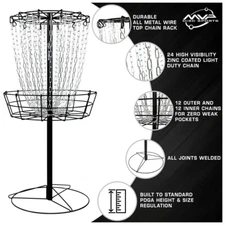 MVP Disc Golf Basket Black Hole Practice Catcher Target