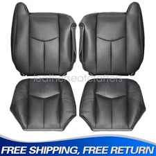 Driver & Passenger Leather Seat Cover Dark Gray For 2003-2006 Chevy Silverado