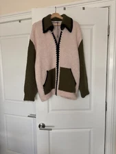 ZARA /Women /WOOL -BLEND CARDIGAN /XL/ green/ beige
