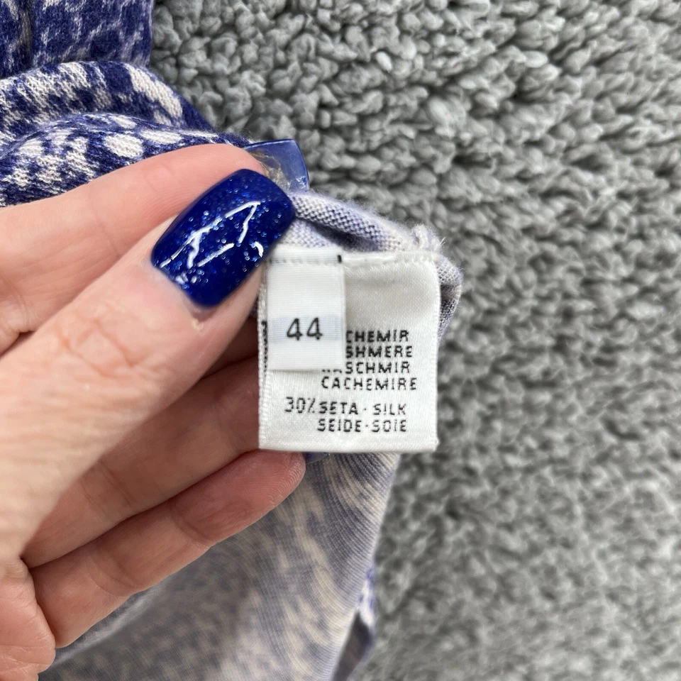 Cruciani свитер женщин большой фиолетовый змея печать кашемир капот шеи Италии бак - Изображение 4 из 4