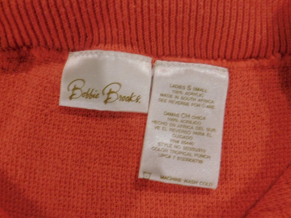 Blusa Bobbie Brooks Mujer Pequeña Naranja Rayas Jersey Foto 4 de 4