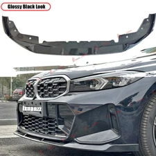 For 2023-26 BMW M340i 330i M Sport G20 LCI V Style Gloss Black Front Bumper Lip
