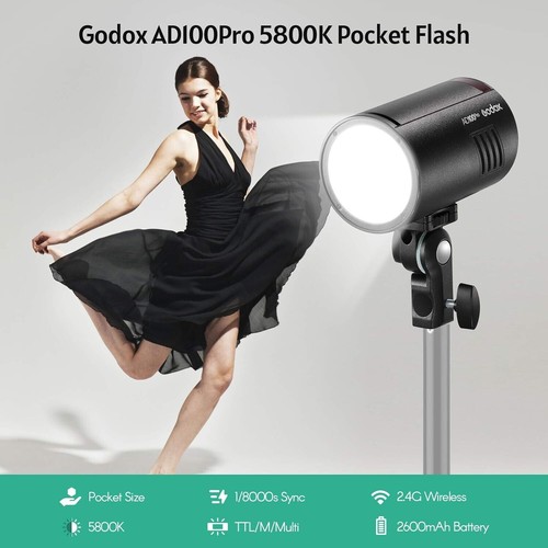 Godox AD100Pro AD100 PRO TTL HSS 100W Flash Speedlite 2.4G Wireless Pocket Flash - Picture 2 of 9