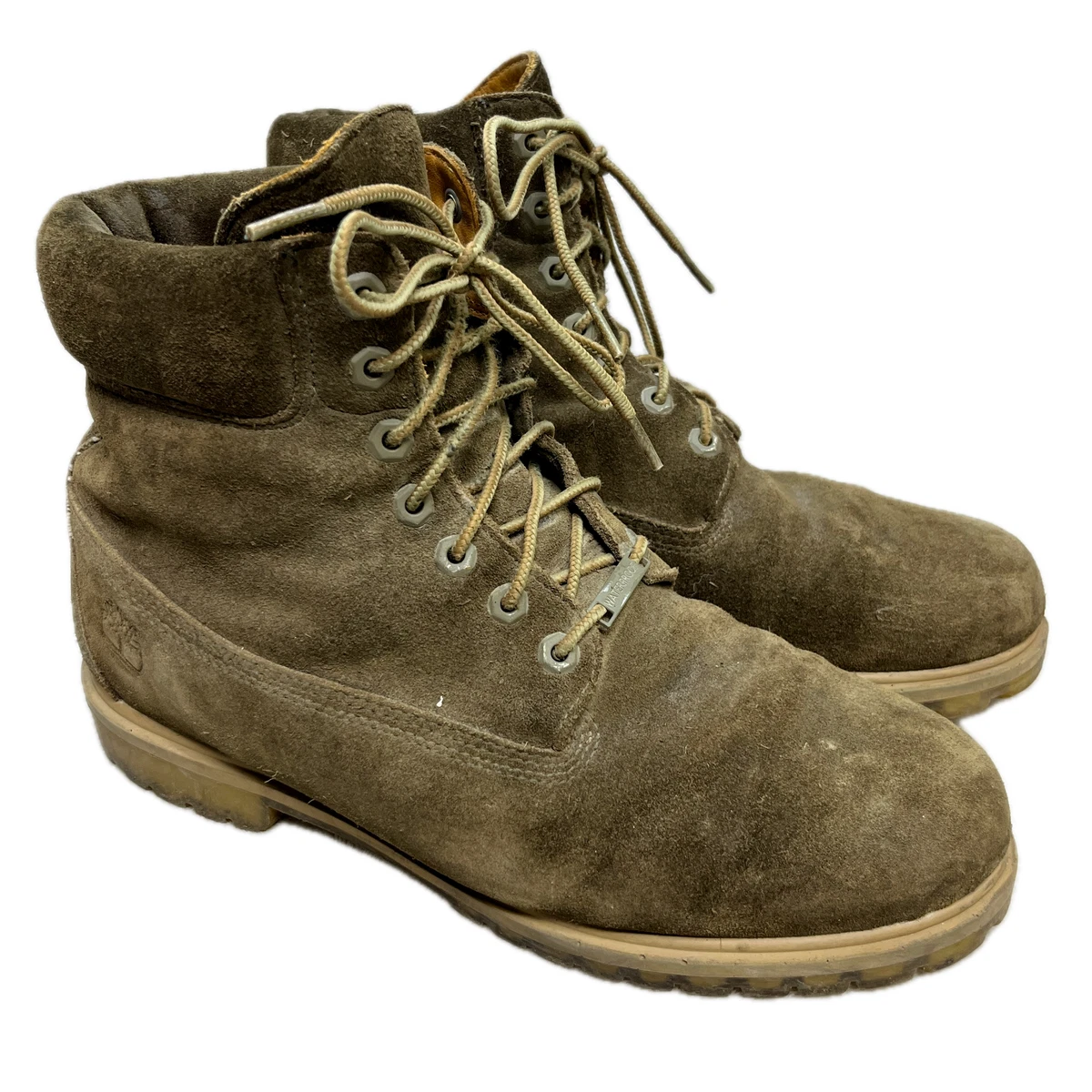 TIMBERLAND Men\'s Green Suede Boots Size 10.5 US Junior Timberland® Waterproof Boots - Black/Dark Green  main image 4