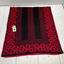 ERYIGIT Red & Black Rectangle Scarf Adult One Size NEW