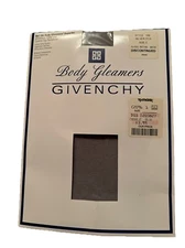 Givenchy Body Gleamers Pantyhose Size C Large Silver Fox Control Top Sheer Leg