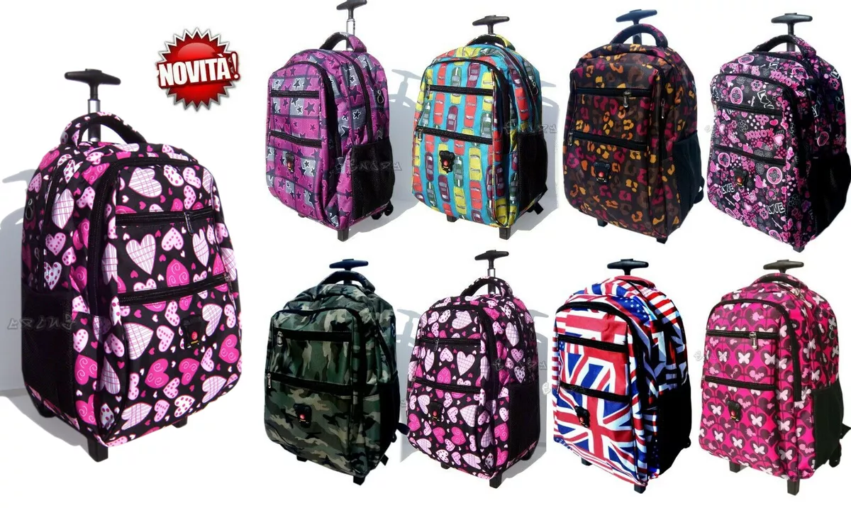 LOCO Middle Elementary School Trolley Backpack cm. 50x30x20 unisex girl boy