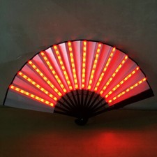 1pc 10" LED Light Chinese Hand Held Folding Fan DJ Party Stage Lighting Prop