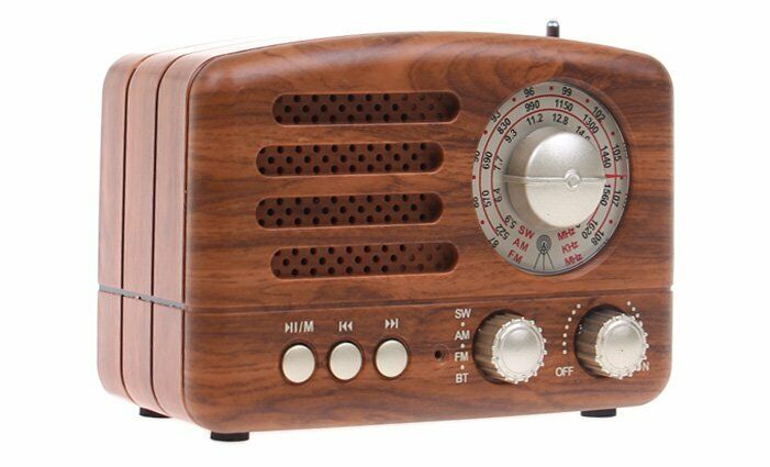 Drei Band Retro Radio AUX-IN Bluetooth USBSDTF MP3 mit Akku Holz Gehäuse