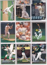 Oakland Athletics 9 Card Baseball  Team Lot
