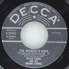 VICTOR YOUNG AND HIS SINGING STRINGS East Of Eden DECCA 9-29523 VG+ 45 7" 1954