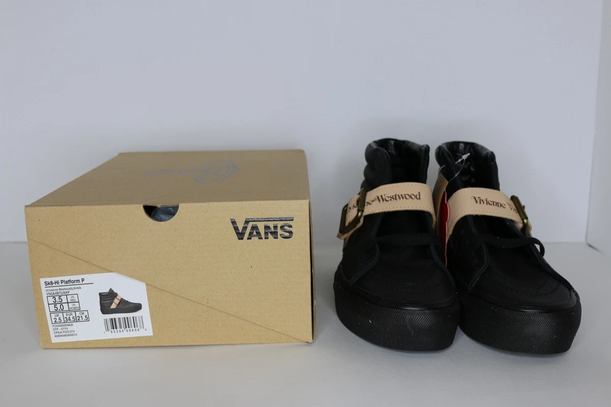 Vans Sk8-Hi Platform Vivienne Westwood Black Leather Women's Sz 5