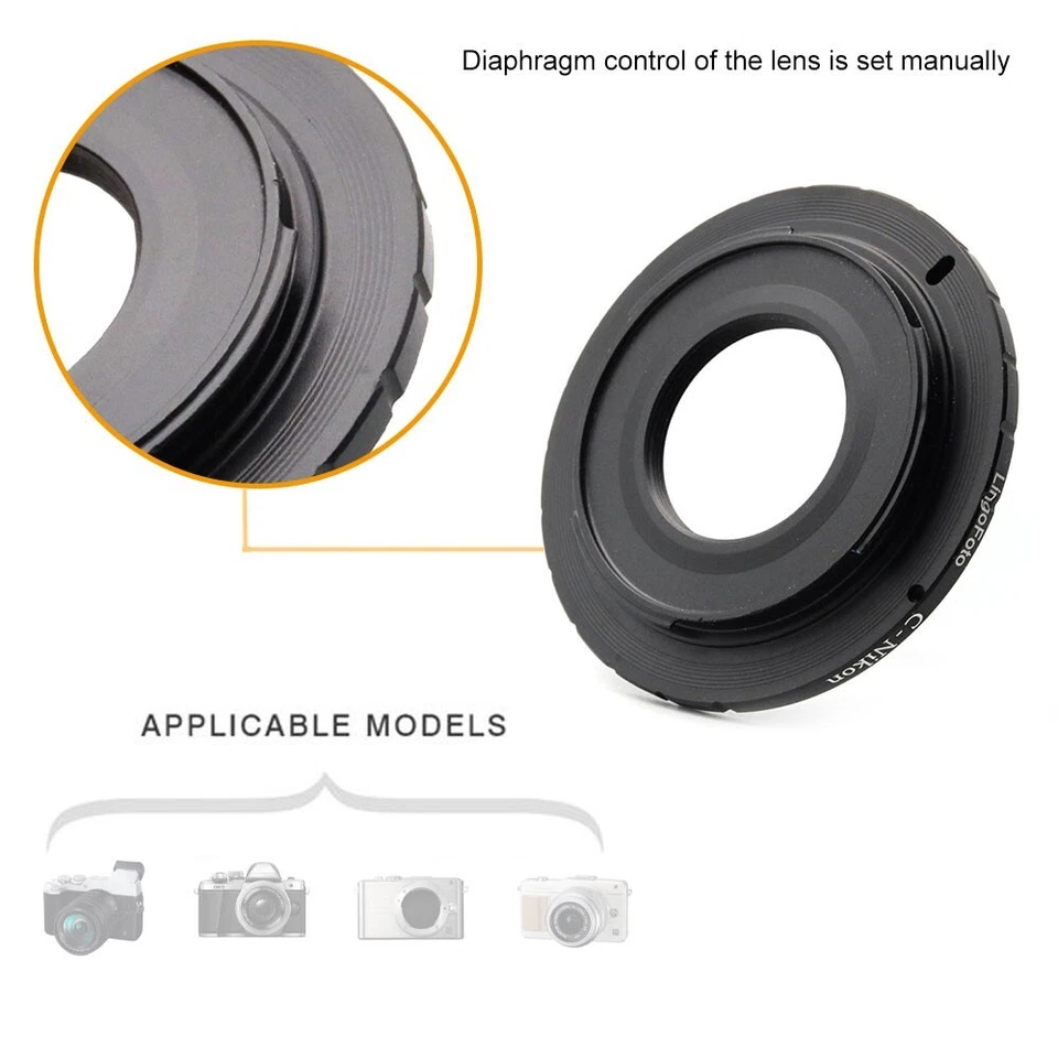 C-AI Lens Adapter Ring for C-mount Lens to Nikon F AI Mount Camera D4S D3 D3X - Image 4 of 4