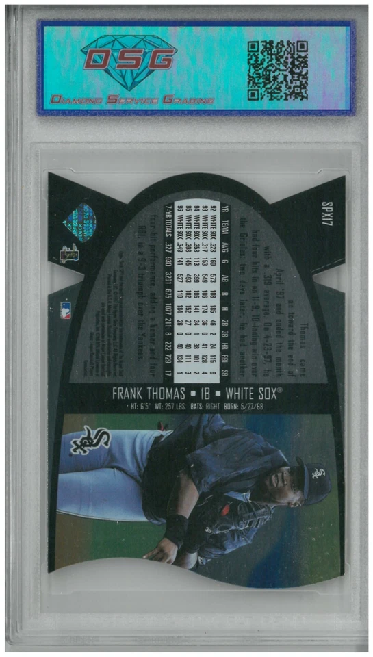  1997 Upper Deck SPX FRANK THOMAS # SPX17 Silver 💎 DSG 9 Mint - Image 2 of 2